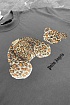 Серая оверсайз футболка Palm Angels Leopard Bear