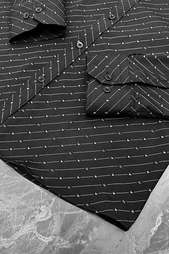 Мужская чёрная рубашка Emporio Armani logo-print