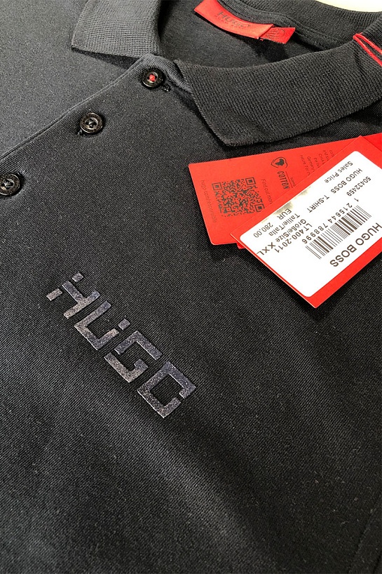 Мужское чёрное поло Hugo Boss