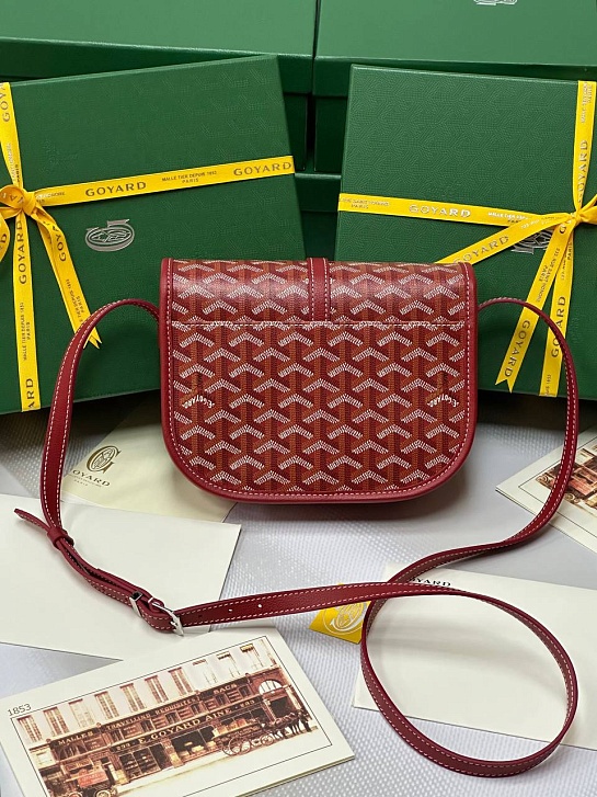 Кожаная сумка Goyard Belvedere Messenger PM premium 22x17x6 см