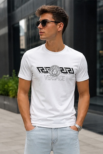 Мужская футболка Versace Medusa - White   