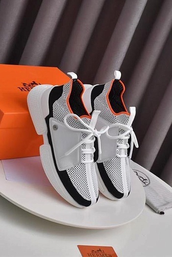Мужские текстильные кроссовки Hermes Expert - White   