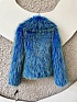 Женская эко шуба синего цвета