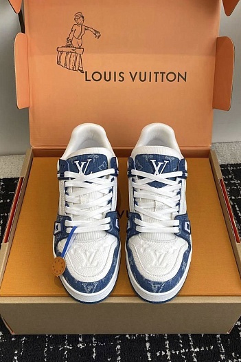 Женские кожаные кроссовки Louis Vuitton Trainer Monogram premium   
