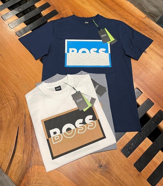 Футболка тёмно-синего цвета Hugo Boss logo-print