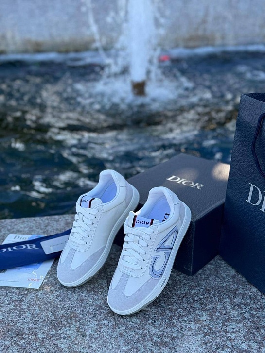 Женские комбинированные кроссовки Dior - White / Grey