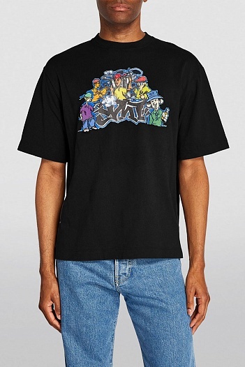 Чёрная футболка Off-White Graff Pupp Over Skate   