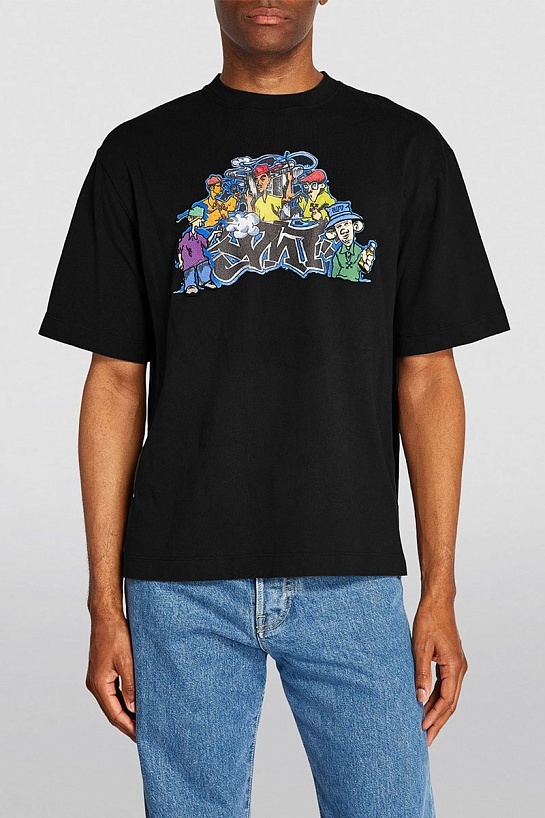 Чёрная футболка Off-White Graff Pupp Over Skate