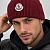 Мужская шапка бордового цвета Moncler logo-patch