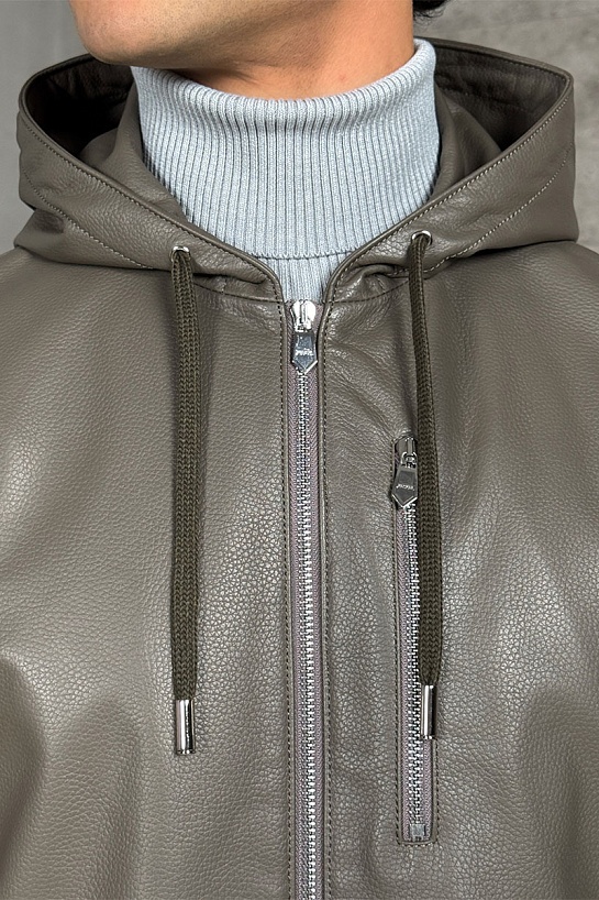 Мужская кожаная куртка Hermes premium