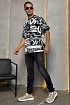 Чёрная оверсайз футболка Dolce & Gabbana graffiti-print