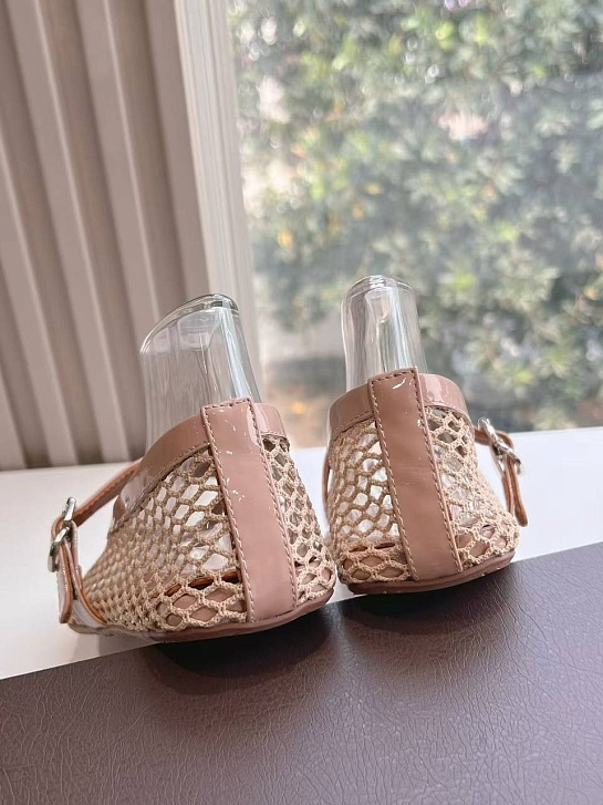 Женские плетёные балетки Alaia Premium - Pink