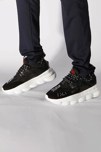 Кроссовки Versace Chain Reaction 2 Chainz - Black / White   