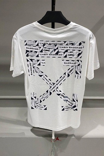 Белая оверсайз футболка Off-White "Cabin Baggage"   