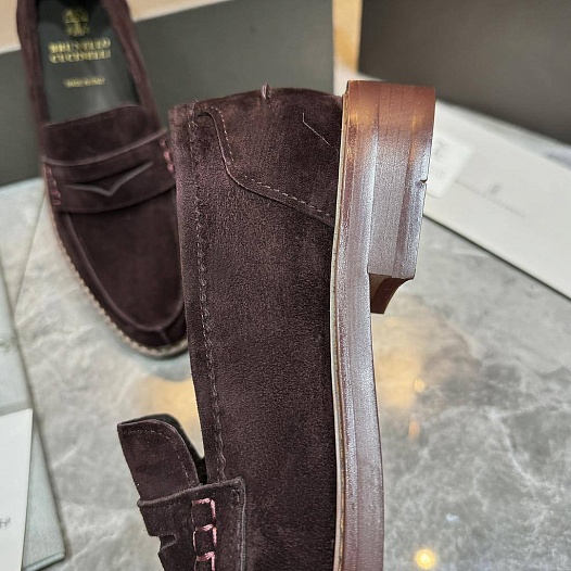 Мужские замшевые лоферы Brunello Cucinelli Premium   