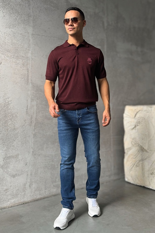Классическое мужское поло Billionaire бордового цвета