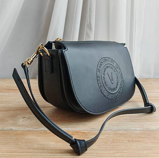 Кожаная сумка Versace Jeans Conture 22x15 см - Black   