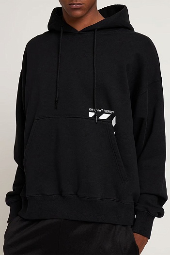 Чёрное худи Off-White logo-print drawstring   