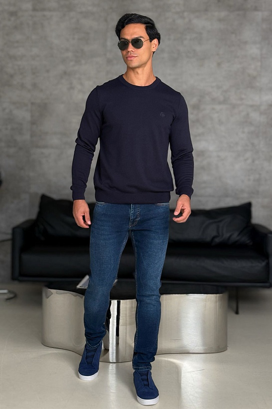 Мужской тёмно-синий джемпер Loro Piana