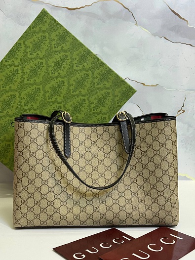 Кожаная сумка Gucci GG Emblem premium 38x25x15 см   