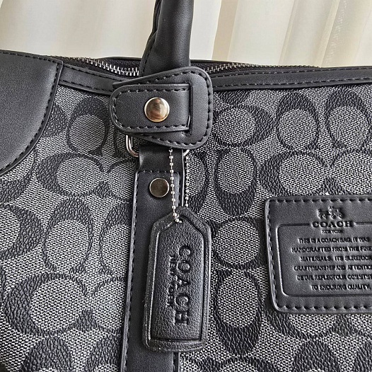 Кожаная дорожная сумка Coach monogram 45x22 см   