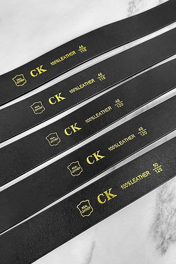 Мужской кожаный ремень Calvin Klein чёрного цвета   
