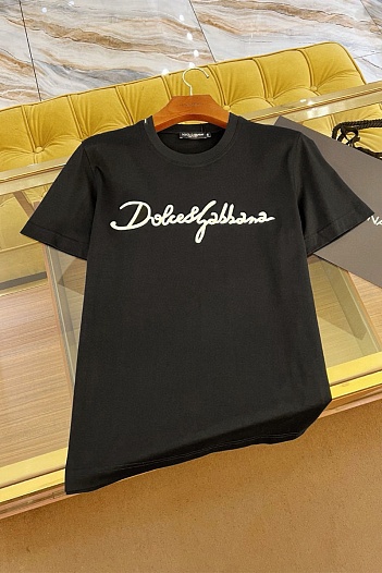 Мужская чёрная футболка Dolce & Gabbana Premium   