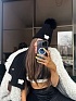 Комплект из шапки и шарфа чёрного цвета Louis Vuitton