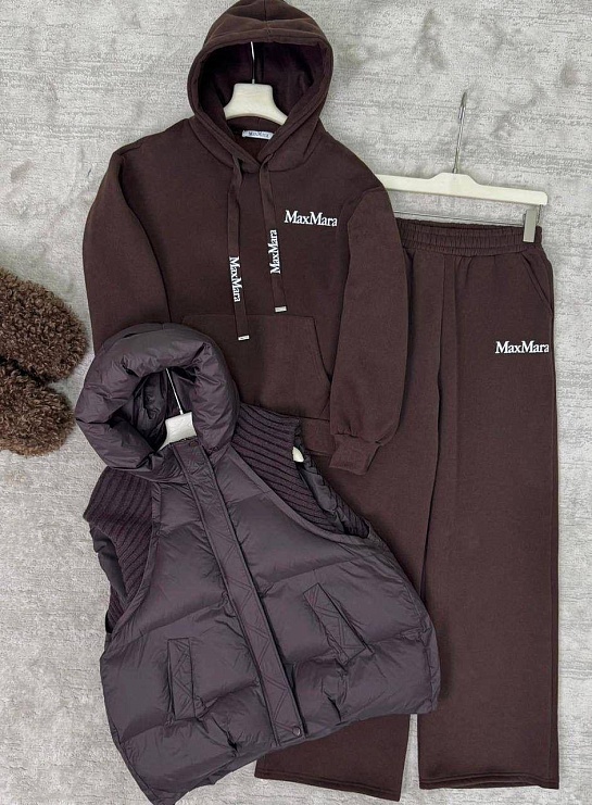 Женский костюм тройка на флисе Max Mara premium