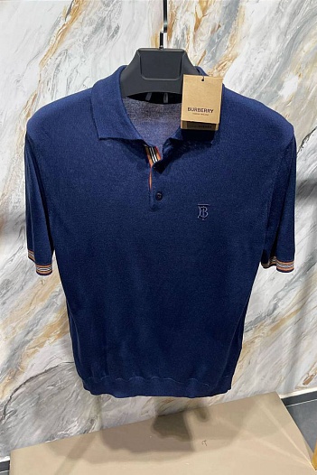 Мужское поло Burberry TB logo-embroidered - Blue   