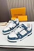 Кожаные кроссовки Louis Vuitton Trainer Monogram - White / Blue