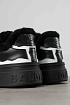 Кожаные кроссовки с мехом Balmain low-top - Black / White