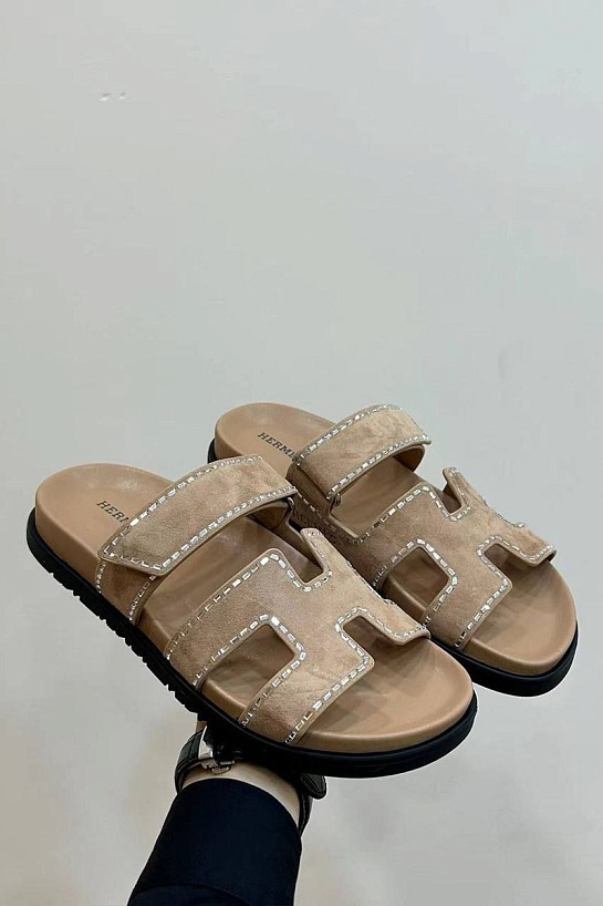 Женские сандалии Hermes Premium - Beige