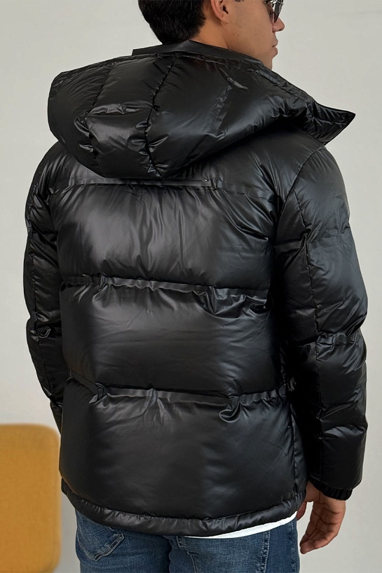 Мужской пуховик Prada logo-plaque - Black