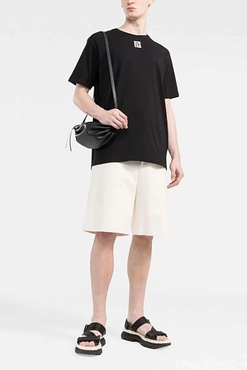 Футболка чёрного цвета Balmain Paris logo-print   