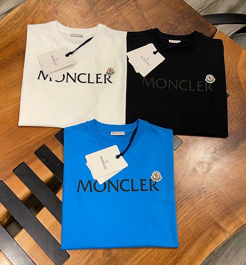 Футболка белого цвета Moncler logo-print   