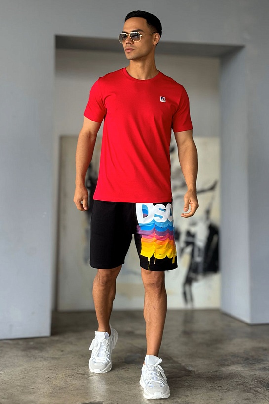 Чёрные мужские шорты Dsquared2 logo-print