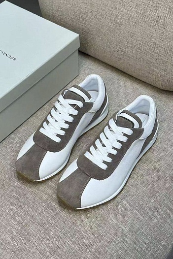 Женские комбинированные кроссовки Brunello Cucinelli low-top premium   