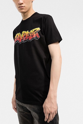 Мужская чёрная футболка Dsquared2 logo-print   
