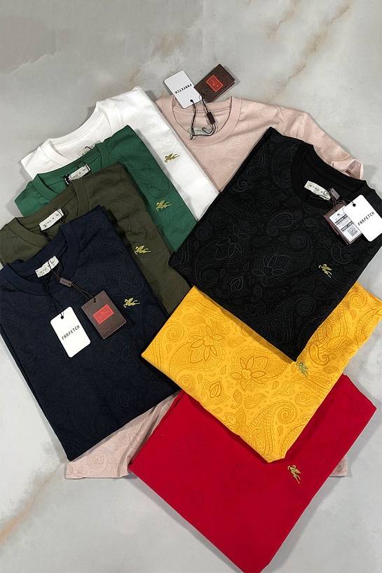 Чёрная мужская футболка Etro embroidered-logo