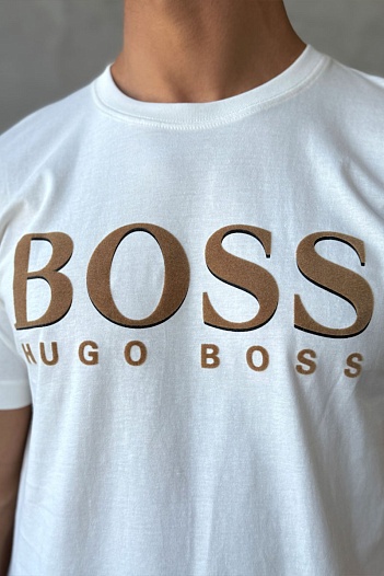 Мужская белая футболка Hugo Boss   