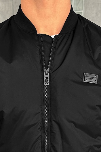 Мужской бомбер Dolce & Gabbana logo-plaque - Black   