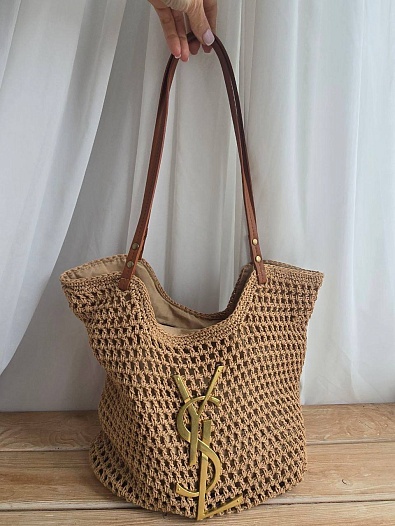 Плетёная сумка шоппер Yves Saint Laurent 33x38 см   