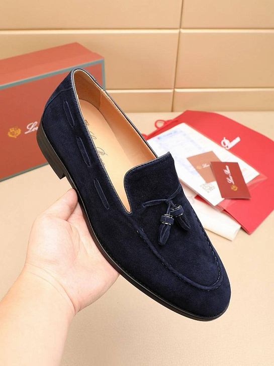 Замшевые лоферы Loro Piana tassel - Navy