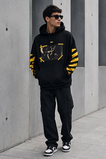 Чёрное худи Off-White Caravaggio Diag graphic-print   