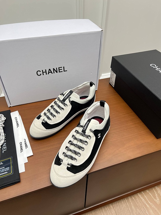 Женские замшевые кроссовки Chanel premium