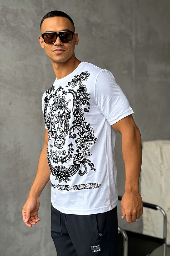 Белая футболка Dolce&Gabbana с фактурным принтом