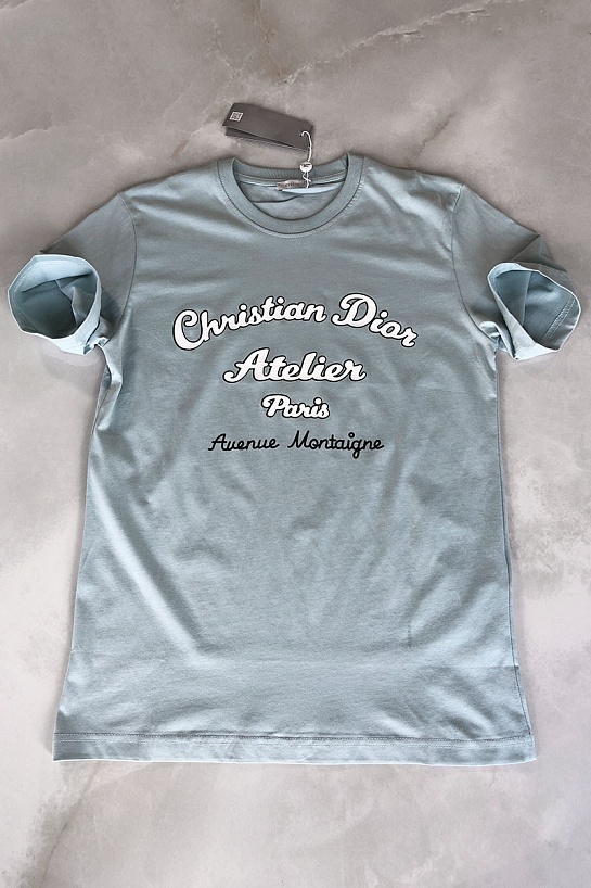 Сине-зелёная мужская футболка Christian Dior Atelier
