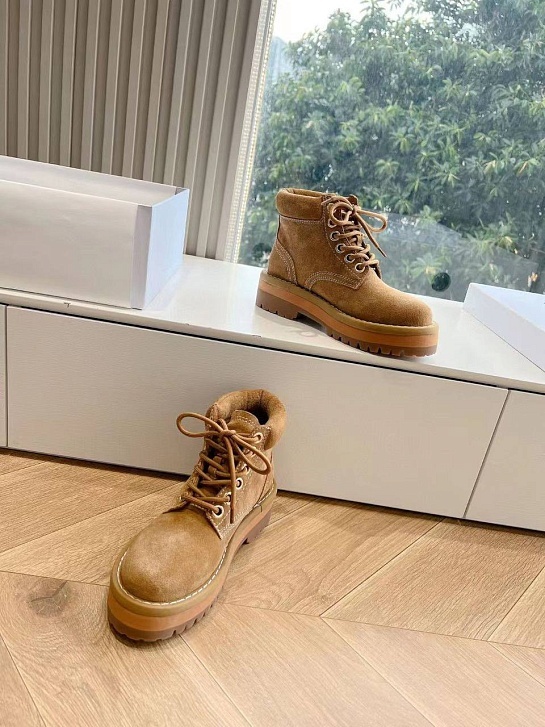 Женские замшевые ботинки Celine Premium - Brown