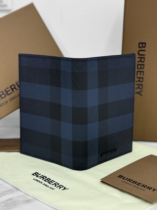 Кожаная обложка для паспорта Burberry Check Premium 14x10x2 см